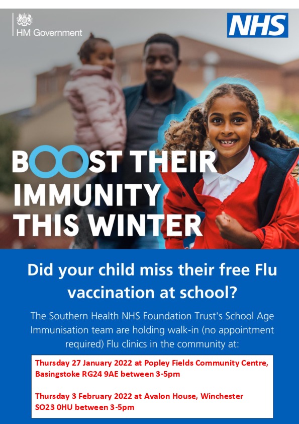 Flu clinics flyer jan 2022