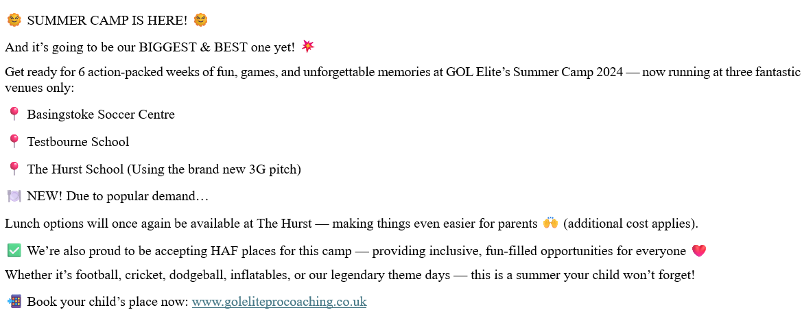 GOL HOLIDAY CLUBS